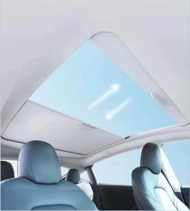 The Tesal Model Y shade is adjustable and retractable